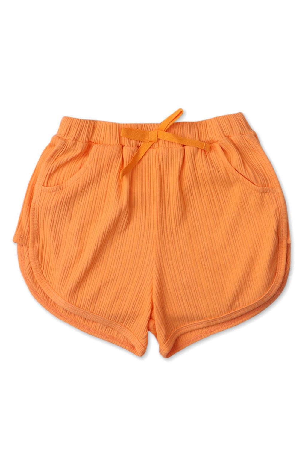 جينجرسنابس شورت بناتي سادة بفيونكة برتقالي