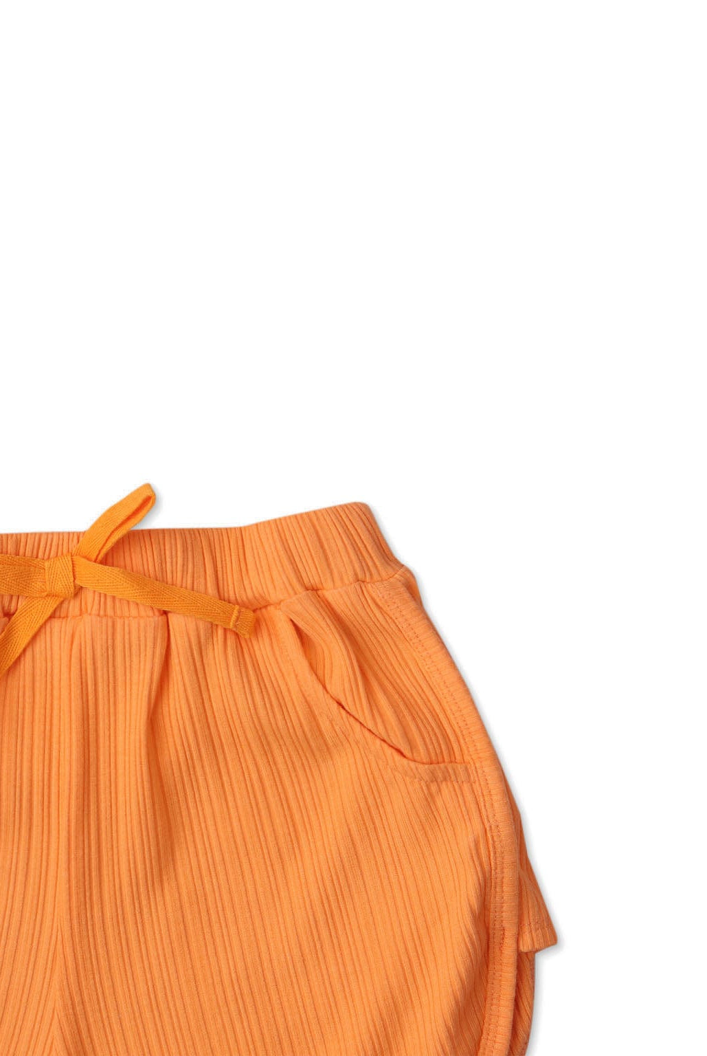 جينجرسنابس شورت بناتي سادة بفيونكة برتقالي