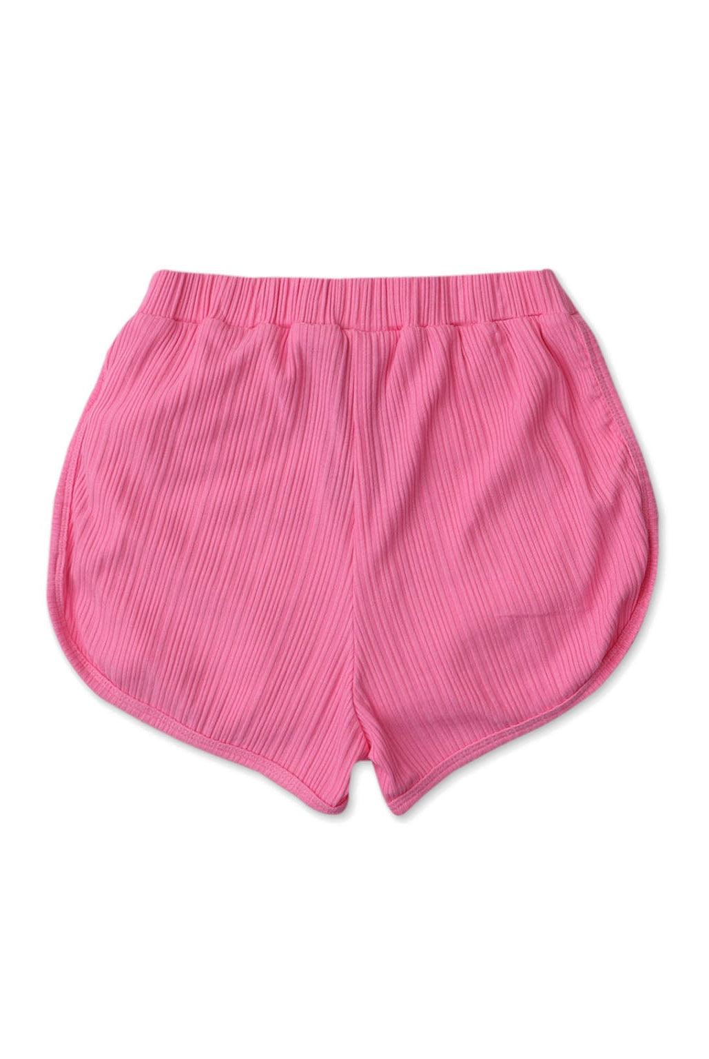 جينجرسنابس شورت بناتي سادة بجيوب وفيونكة وردي