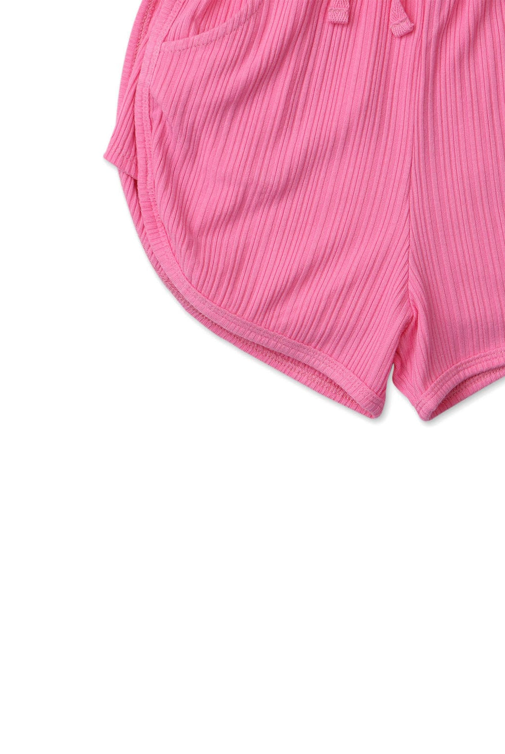 جينجرسنابس شورت بناتي سادة بجيوب وفيونكة وردي