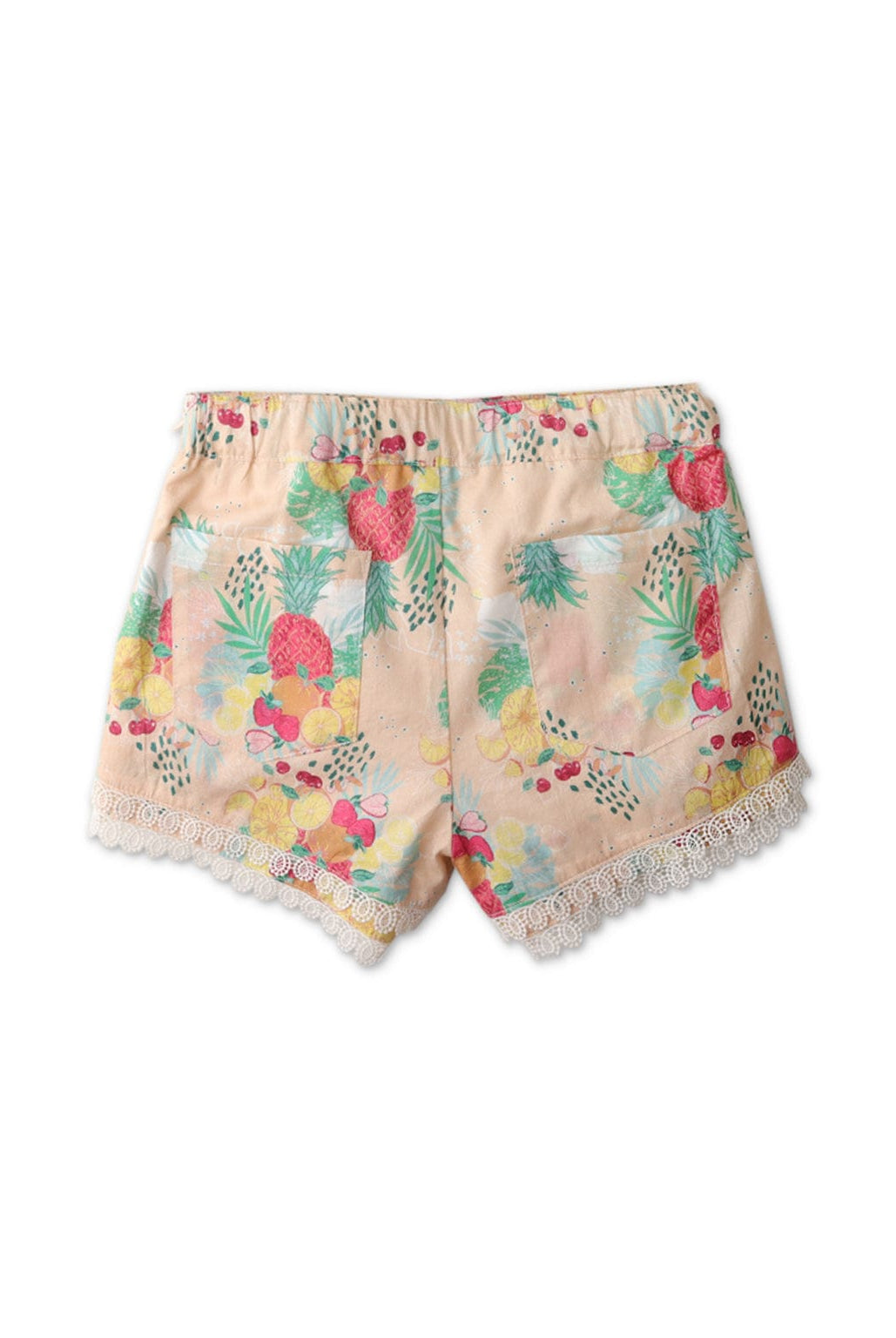 جينجرسنابس شورت بناتي مورد مزين بجوبير خوخي