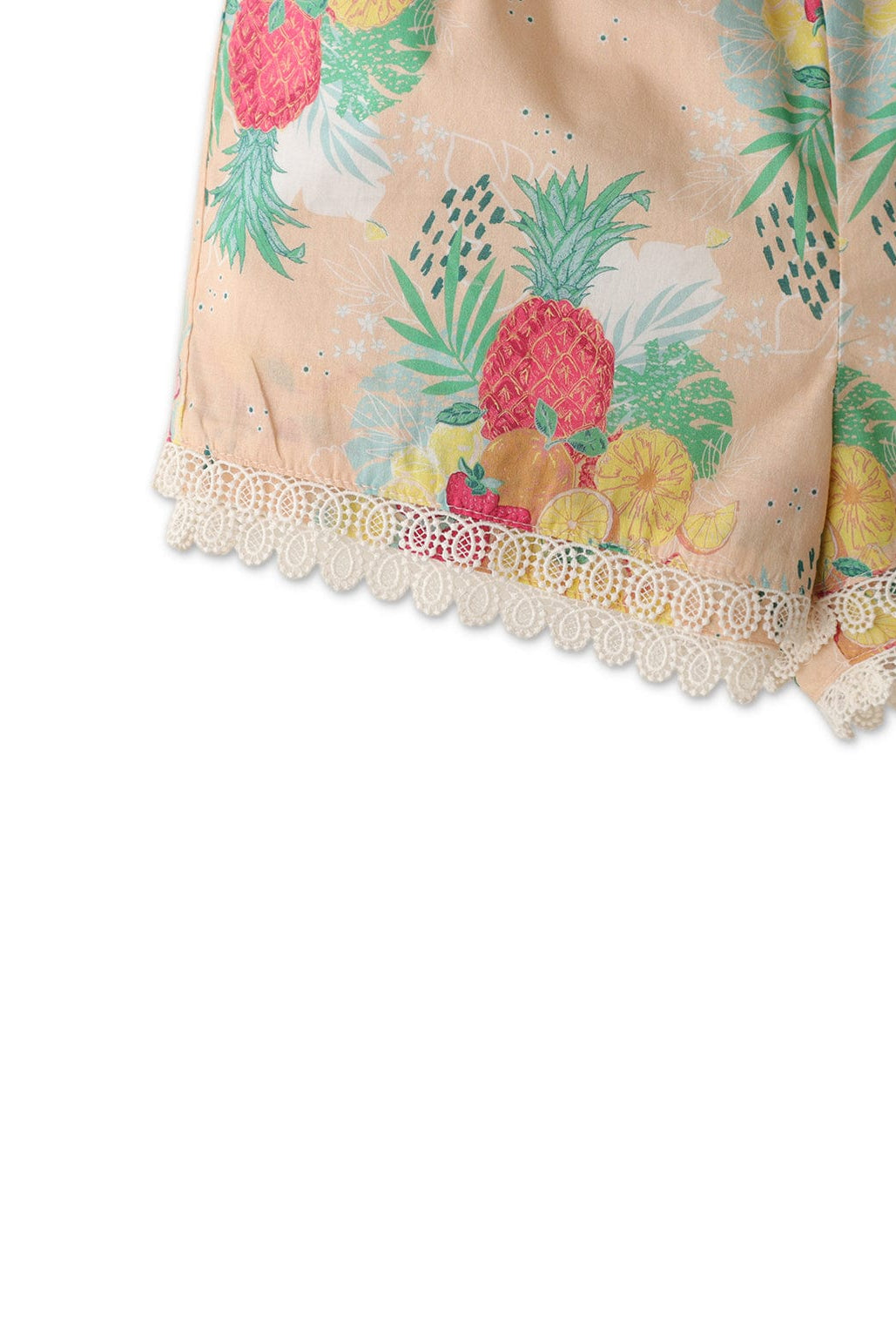 جينجرسنابس شورت بناتي مورد مزين بجوبير خوخي