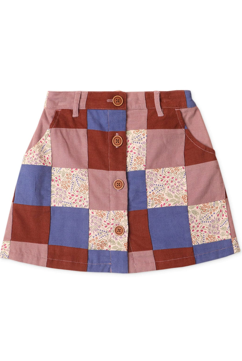 جينجرسنابس جيبة بناتي بنمط مربعات متعدد الألوان