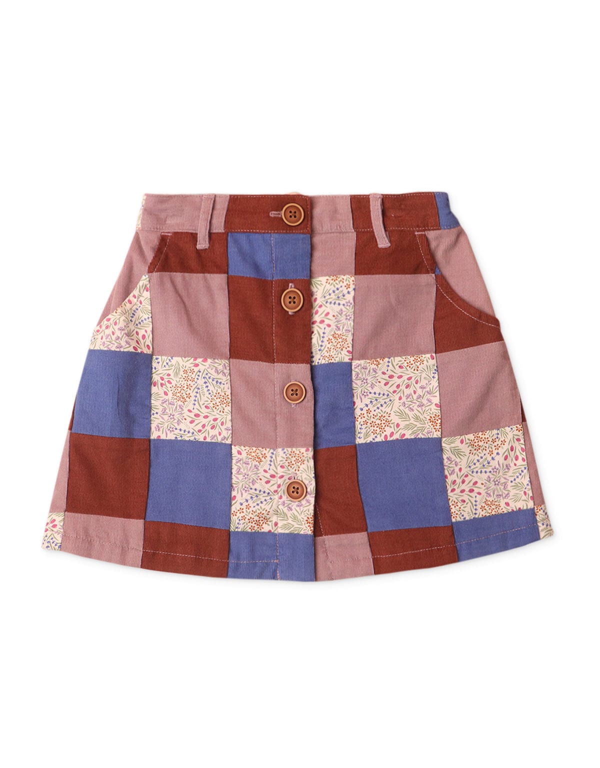 جينجرسنابس جيبة بناتي بنمط مربعات متعدد الألوان