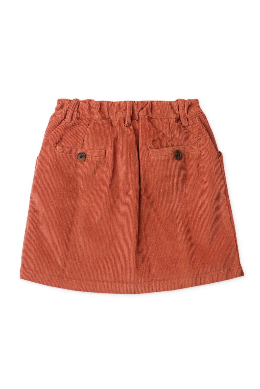 جينجرسنابس جيبة بناتي مضلعة بأزرار أمامية بني