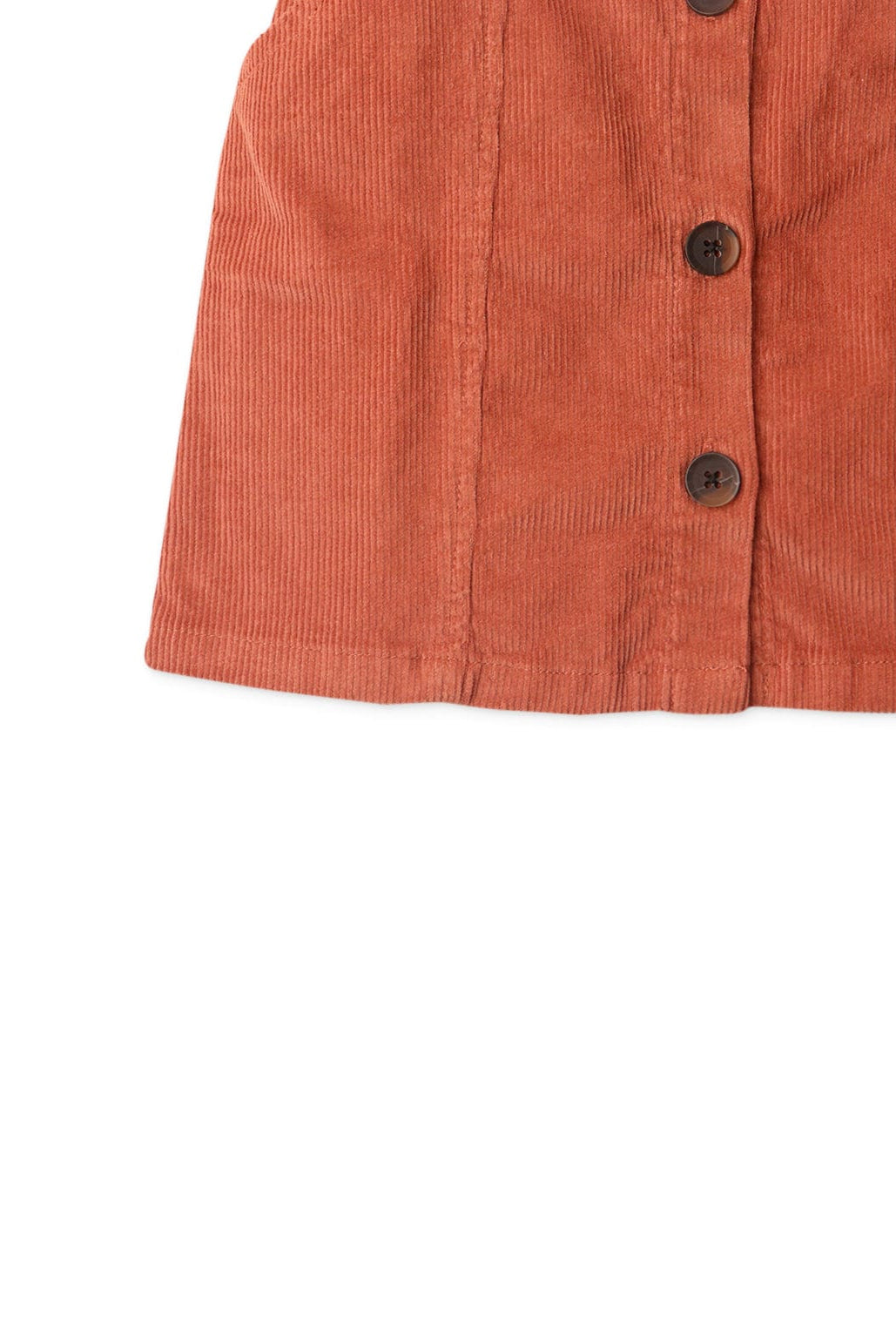 جينجرسنابس جيبة بناتي مضلعة بأزرار أمامية بني