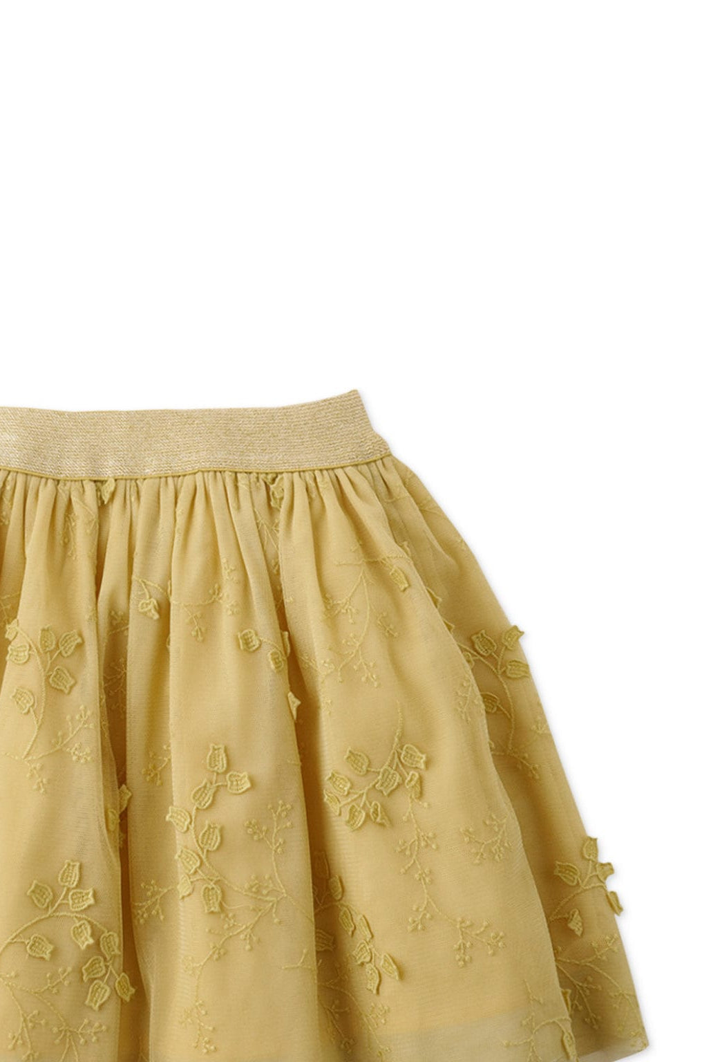 جينجرسنابس تنورة قصيرة منفوشة موردة بناتي أصفر