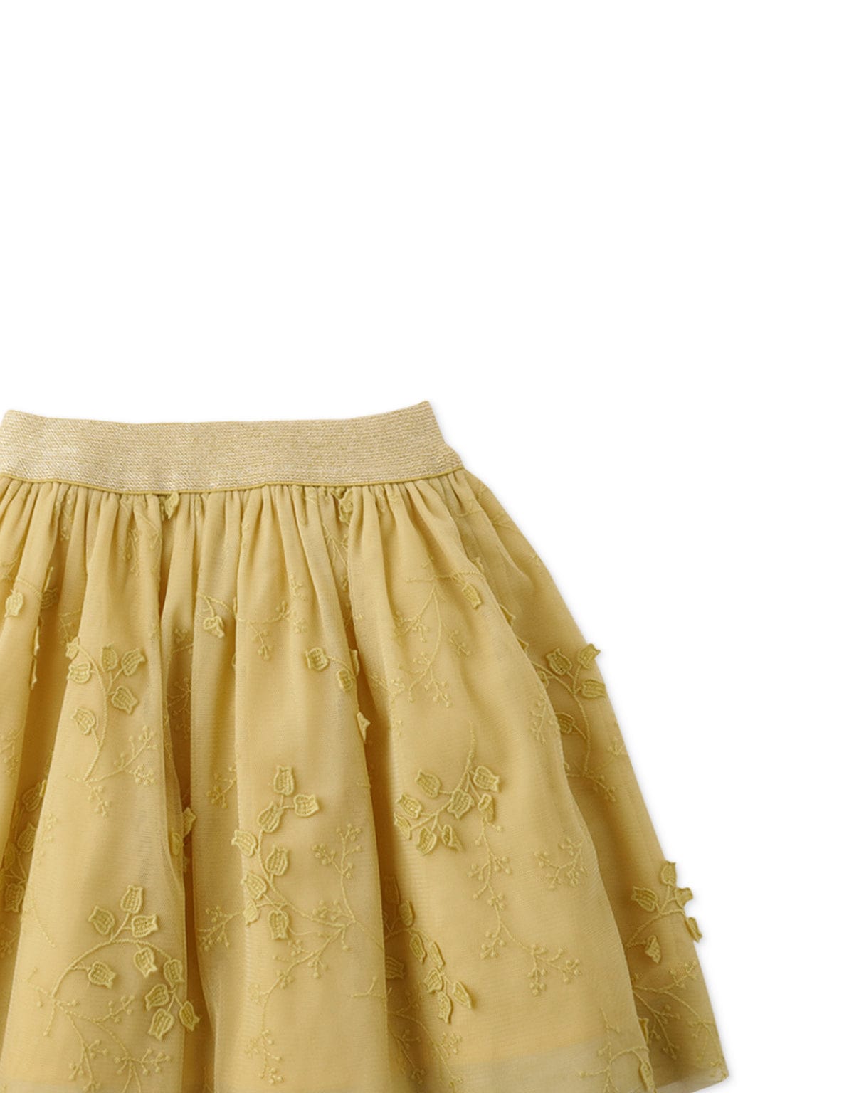 جينجرسنابس تنورة قصيرة منفوشة موردة بناتي أصفر