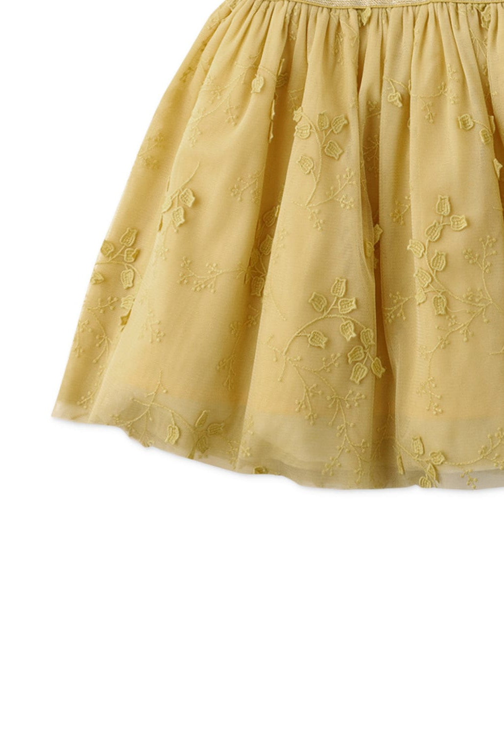 جينجرسنابس تنورة قصيرة منفوشة موردة بناتي أصفر