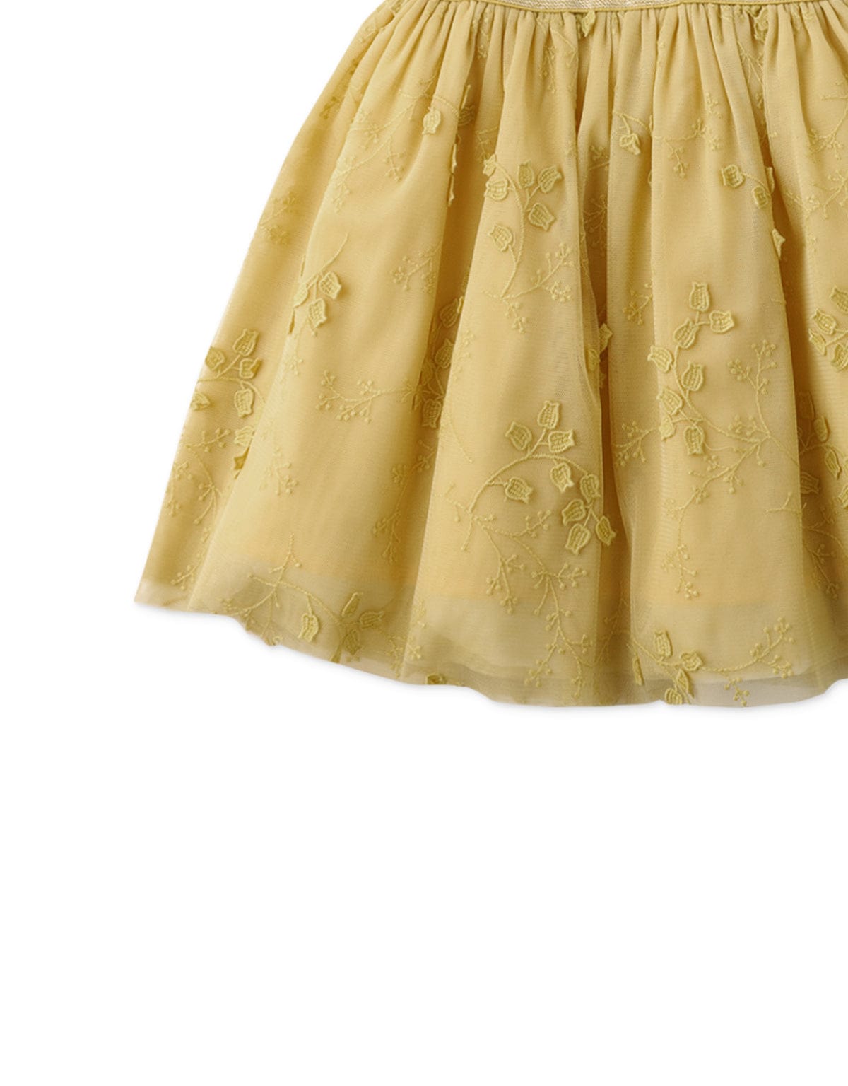 جينجرسنابس تنورة قصيرة منفوشة موردة بناتي أصفر