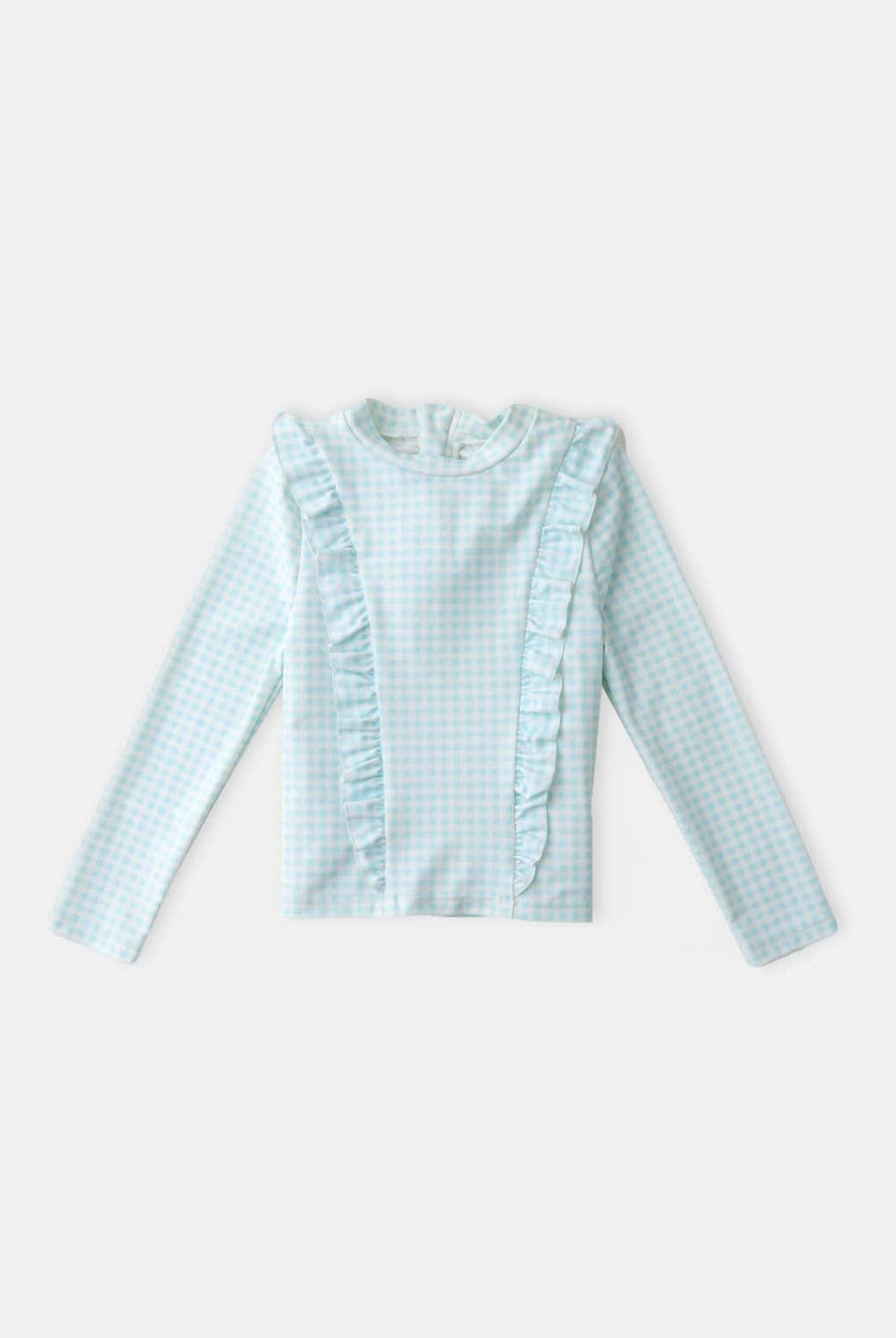 جينجرسنابس بلوزة سباحة بناتي كم طويل أزرق أزرق