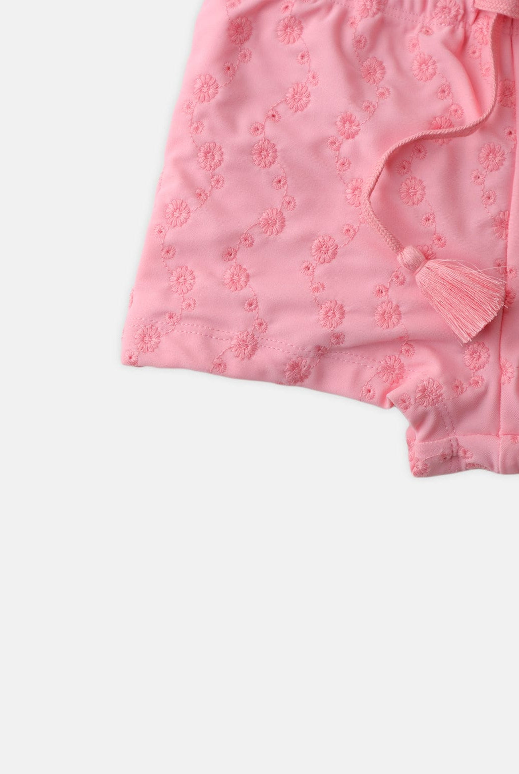 جينجرسنابس شورت سباحة بناتي برباط خصر وردي