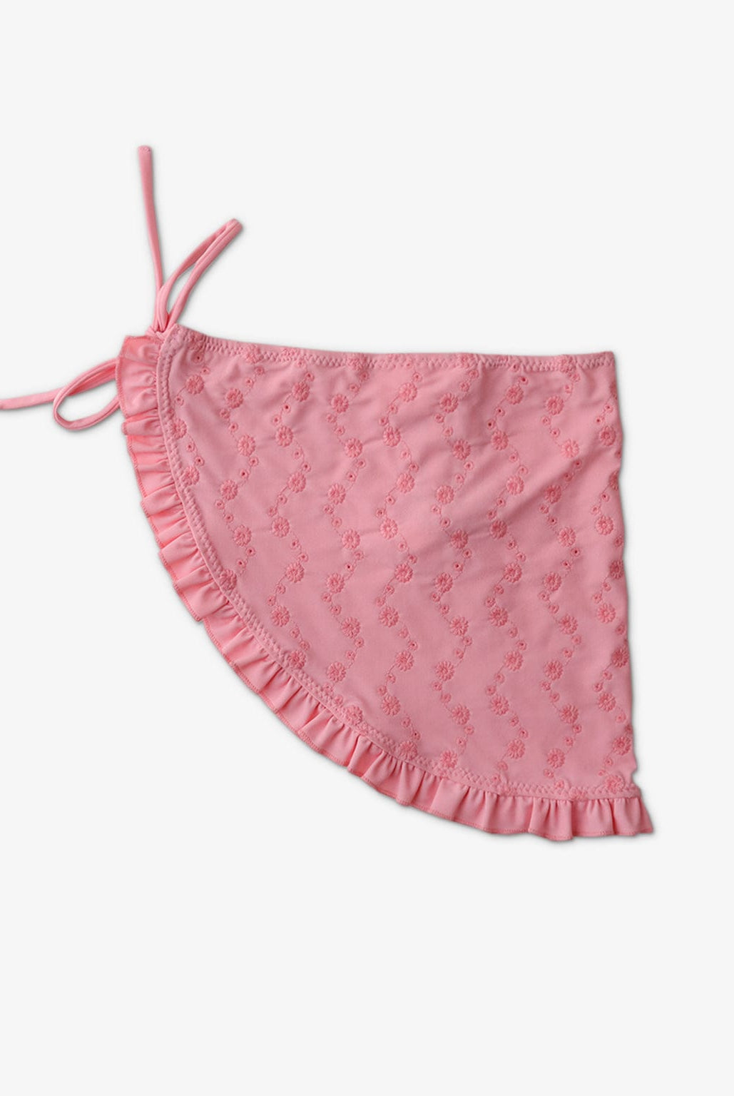 جينجرسنابس قطعة بكيني بناتي وردي بطريز زهور وردي