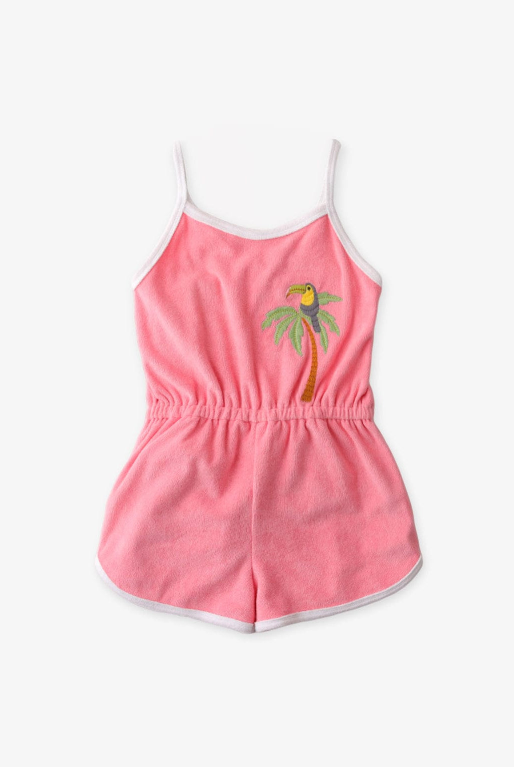 جينجرسنابس مايوه بناتي قطعة واحدة وردي بطبعة عصفور وردي