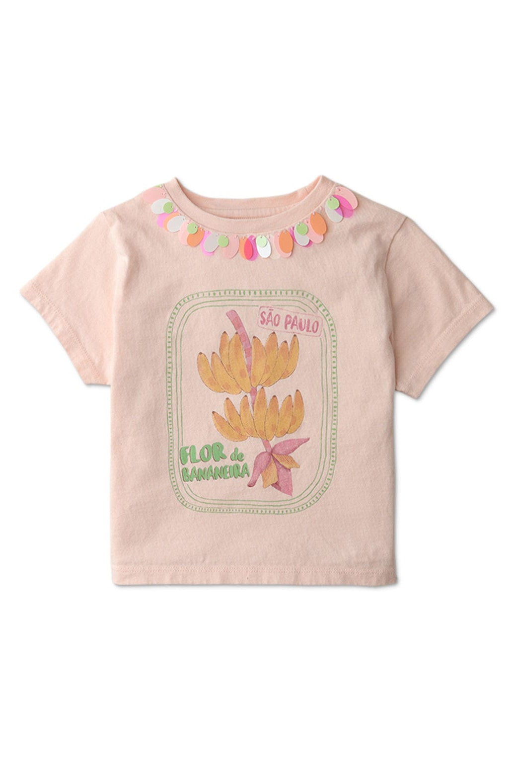 جينجرسنابس تي شيرت بناتي برسمة موز وردي