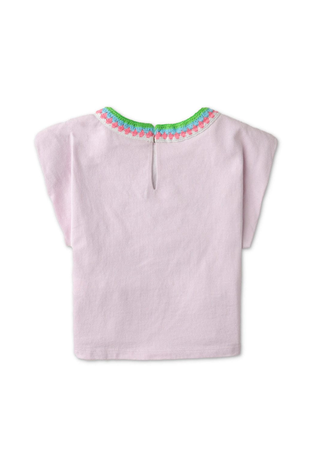 جينجرسنابس تي شيرت بناتي بطبعة عصفور مزين بالكروشيه أرجواني