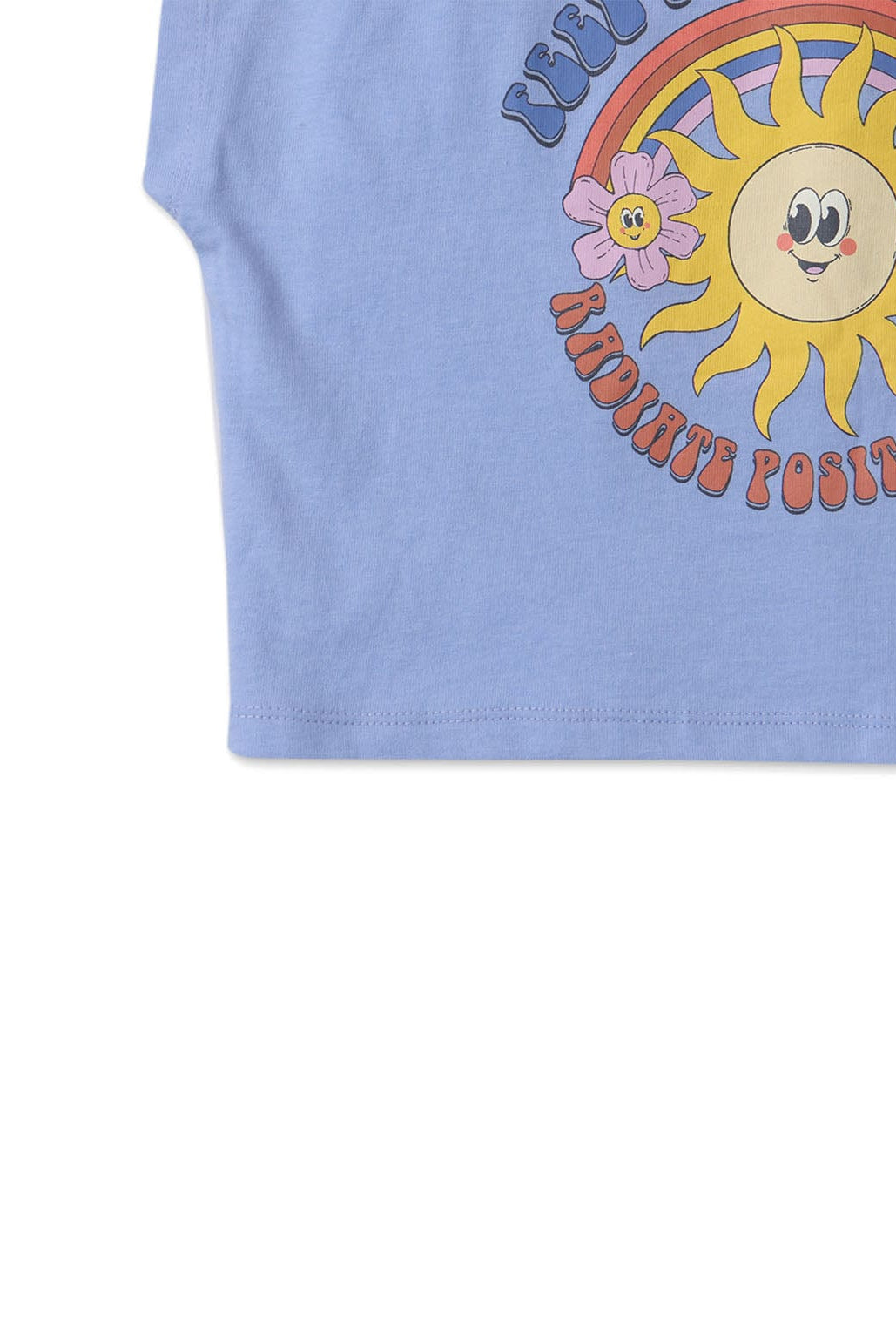 جينجرسنابس تي شيرت بناتي قصير بطبعة على الصدر كت أزرق