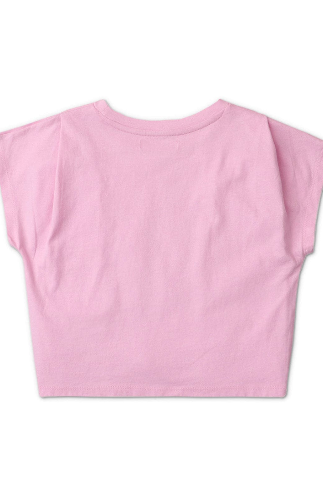 جينجرسنابس تيشيرت قصير بناتي بطبعة تفاح نص كم وردي