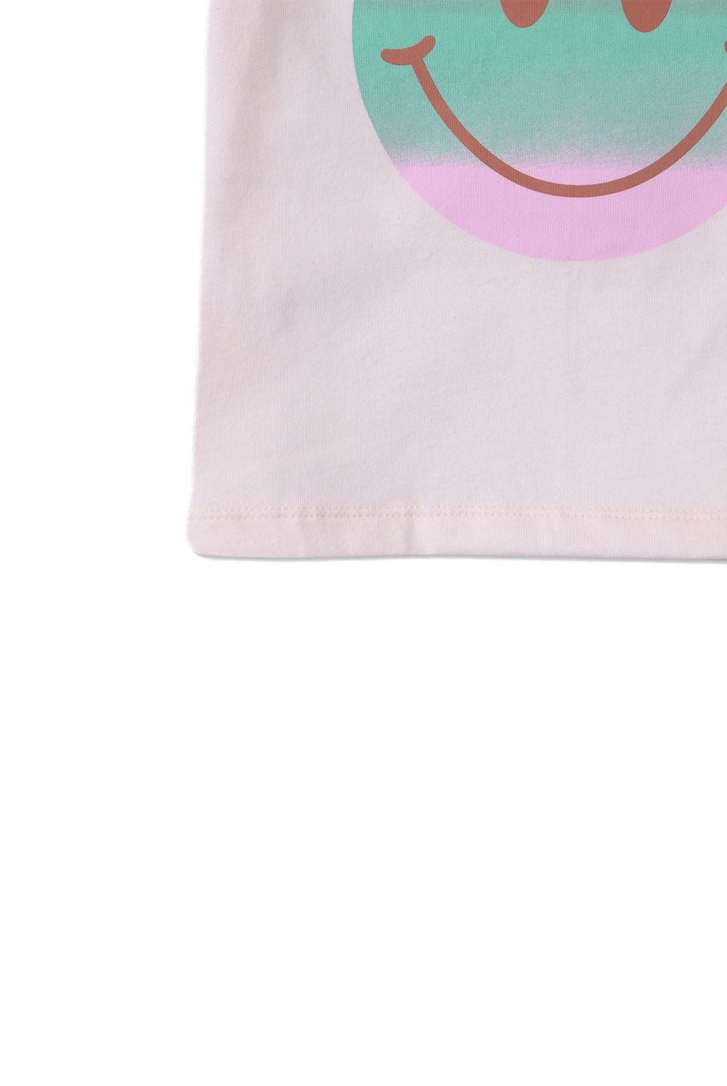 جينجرسنابس تي شيرت بناتي بطبعة سمايل نص كم وردي