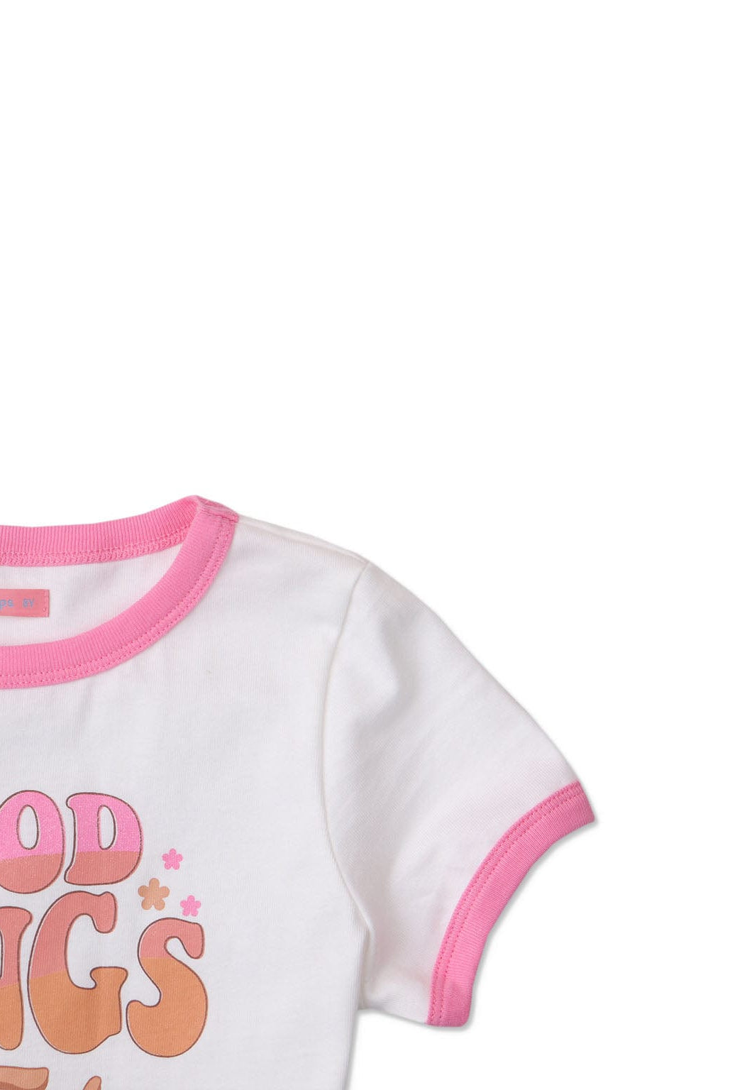 جينجرسنابس تي شيرت بناتي مطبوع بياقة دائرية أبيض