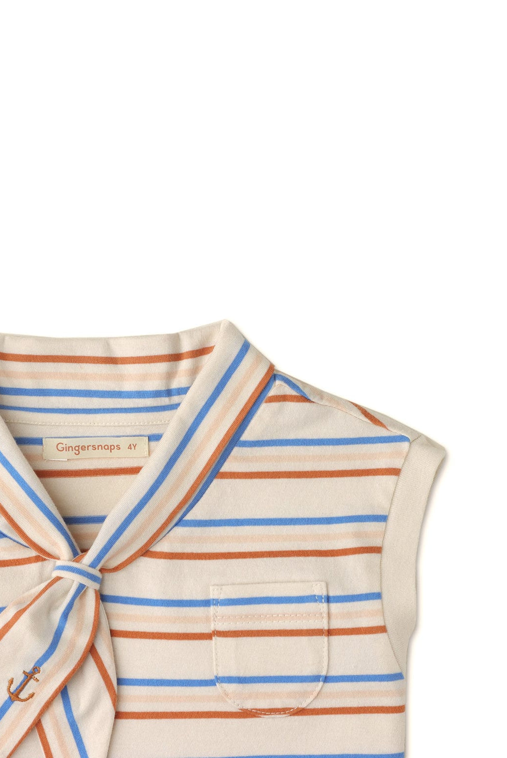جينجرسنابس تيشرت بناتي مخطط وبربطة عالياقة متعدد الألوان