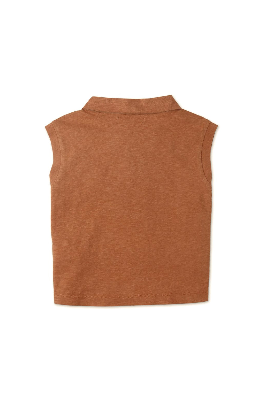 جينجرسنابس تيشرت بناتي بدون اكمام وبربطة عالياقة بني