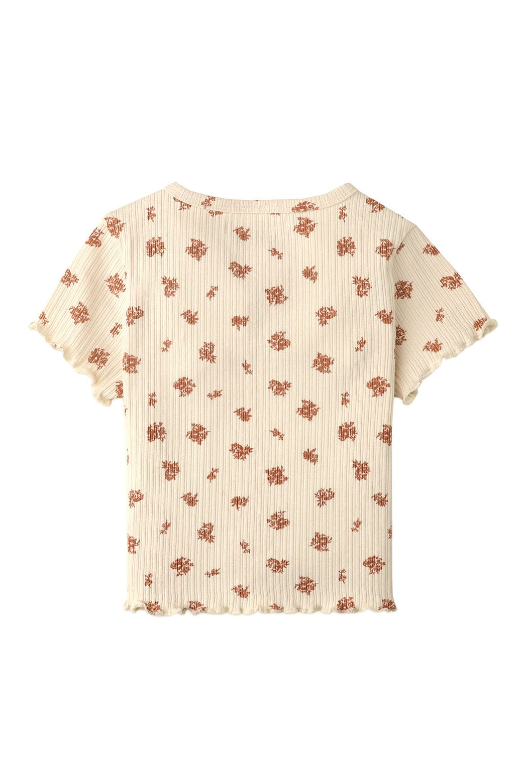 جينجرسنابس تيشرت بناتي بنص كم ورسمة زهور بيج