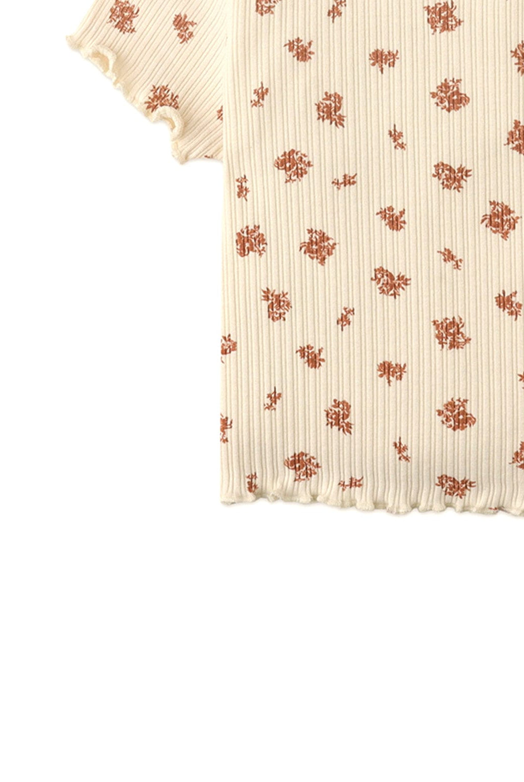 جينجرسنابس تيشرت بناتي بنص كم ورسمة زهور بيج