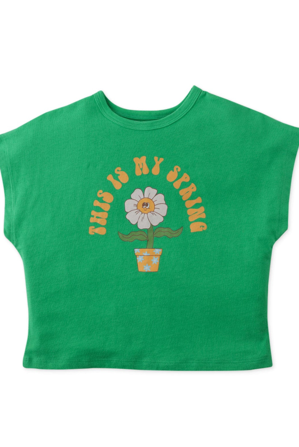 جينجرسنابس تيشيرت بناتي برسمة عباد الشمس أخضر