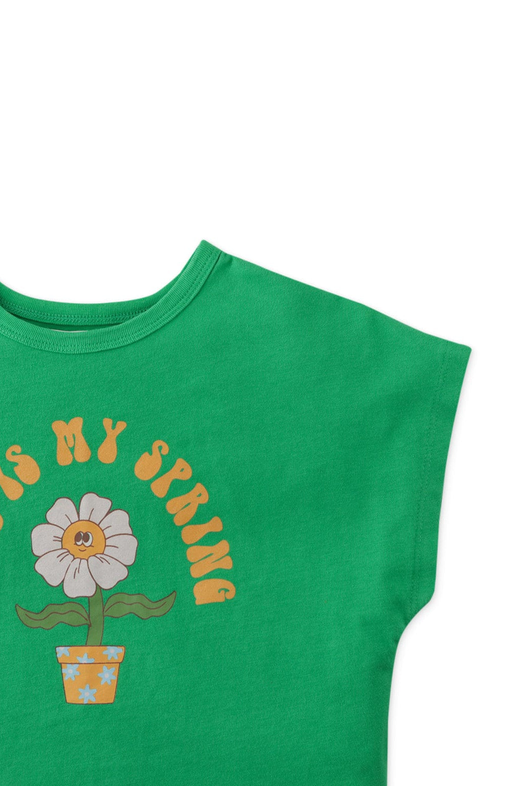 جينجرسنابس تيشيرت بناتي برسمة عباد الشمس أخضر