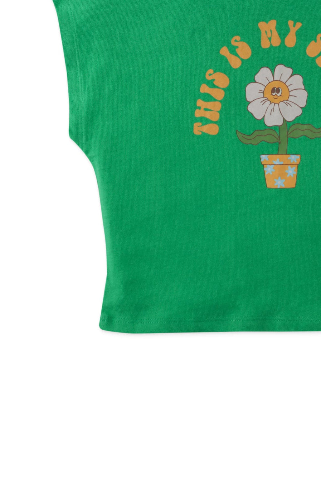 جينجرسنابس تيشيرت بناتي برسمة عباد الشمس أخضر