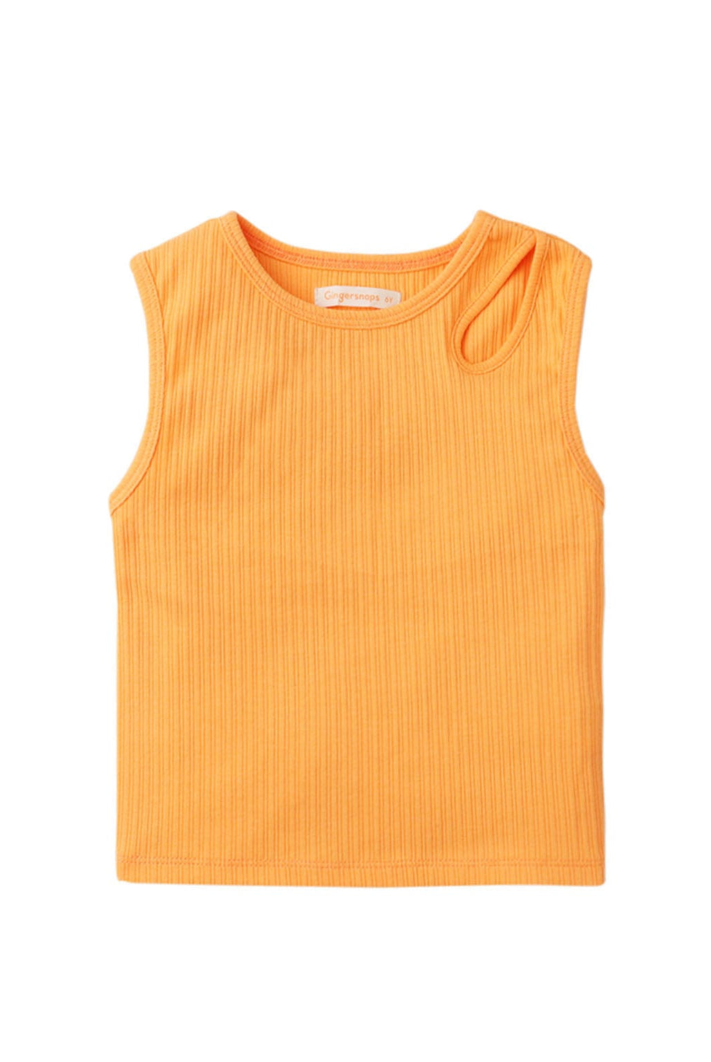 جينجرسنابس تانك توب بناتي مضلع بفتحة سادة برتقالي