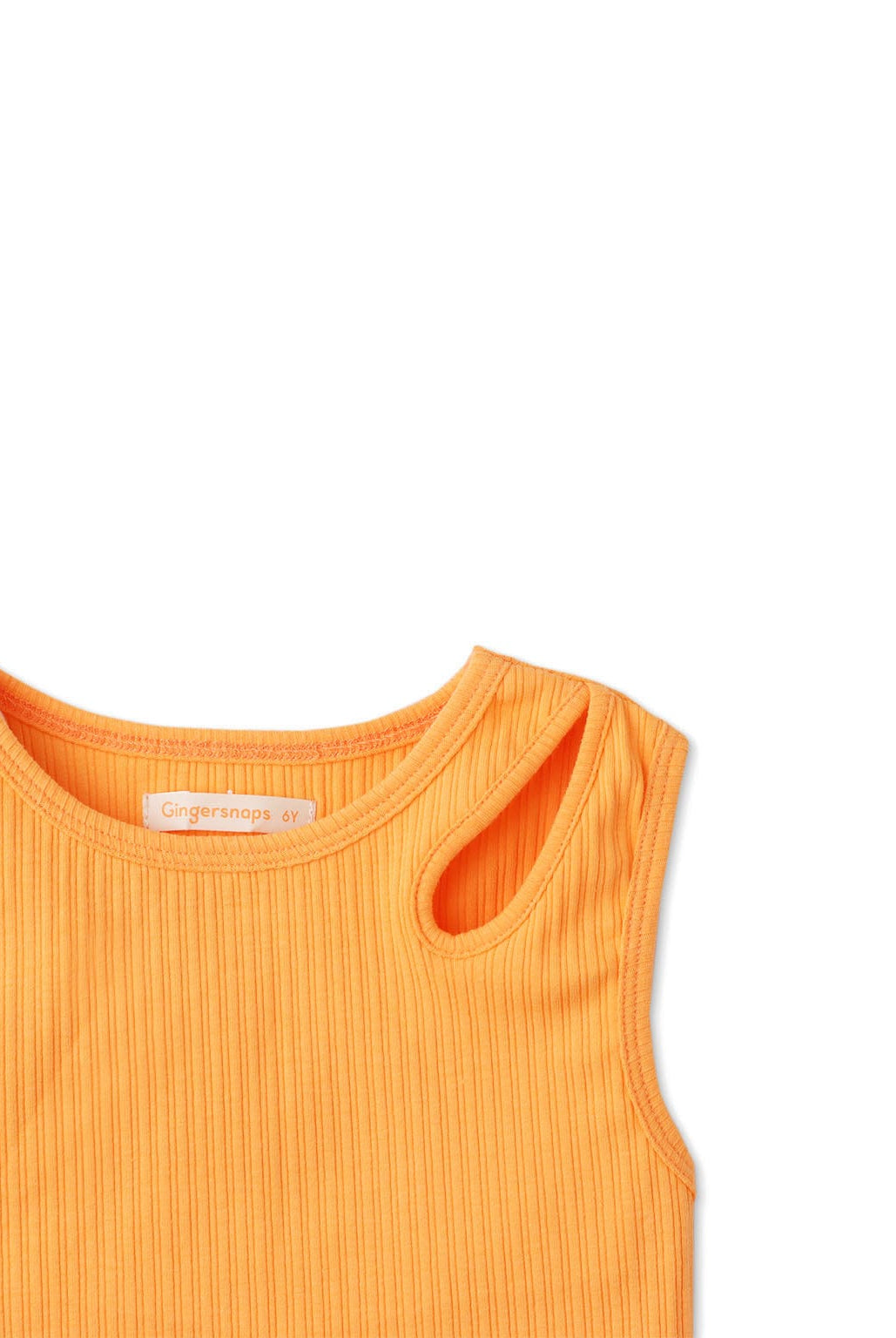 جينجرسنابس تانك توب بناتي مضلع بفتحة سادة برتقالي