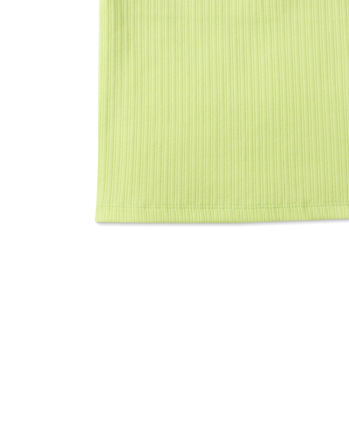 جينجرسنابس تانك توب بناتي سادة بفتحتين أخضر نيون