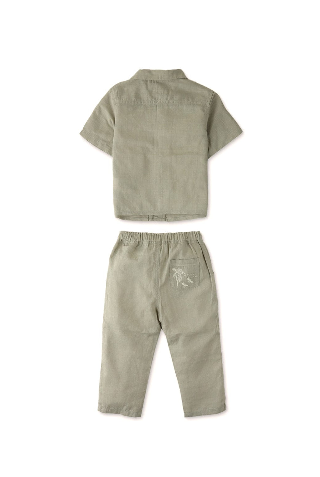 جينجرسنابس طقم بيبي أولاد سادة قميص وبنطلون أخضر