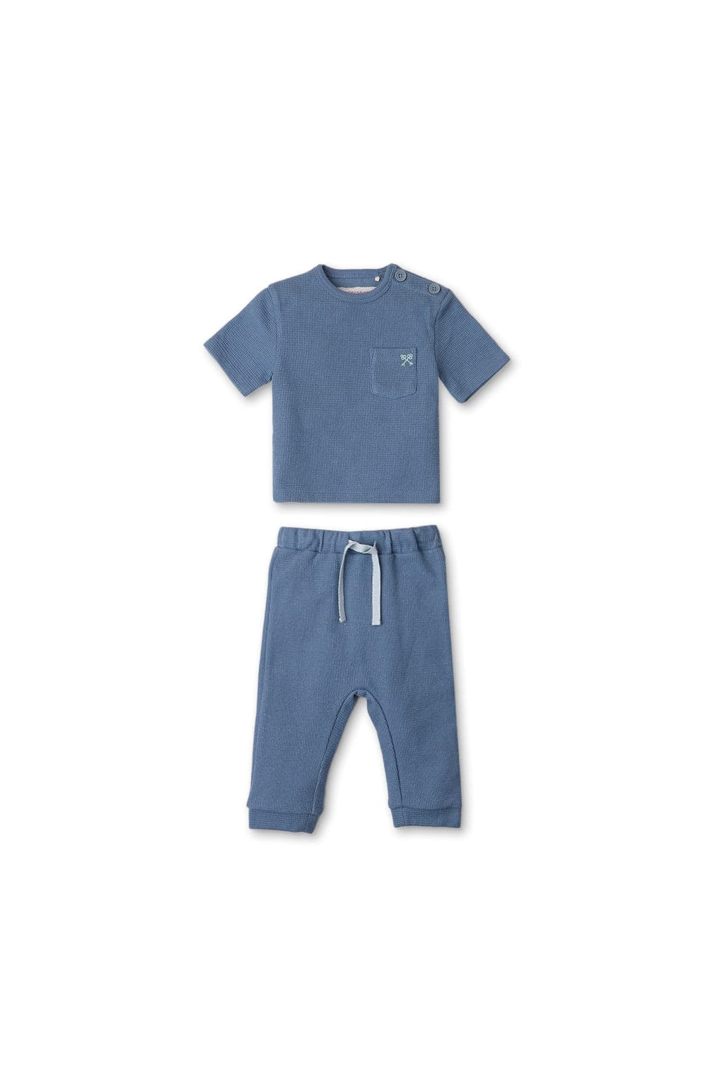 جينجرسنابس طقم ولادي رضع بنطلون برباط أمامي أزرق