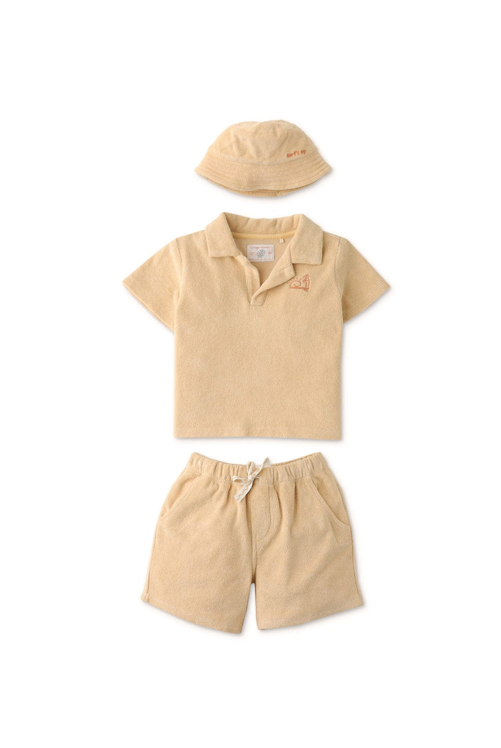 جينجرسنابس طقم شورت للاولاد الرضع سادة بني