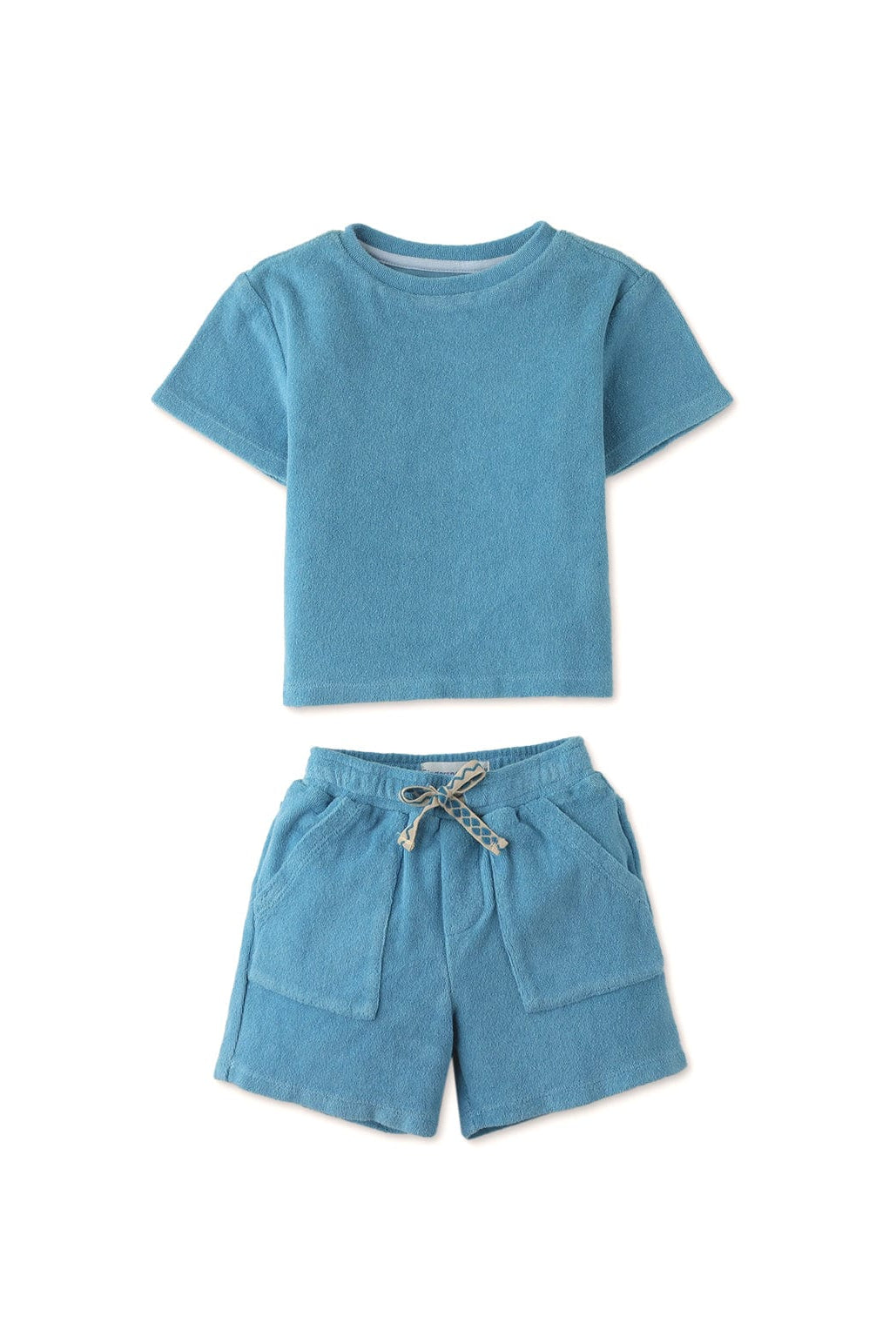 جينجرسنابس شورت سادة بجيوب برباط أزرق ولادي رضع أزرق