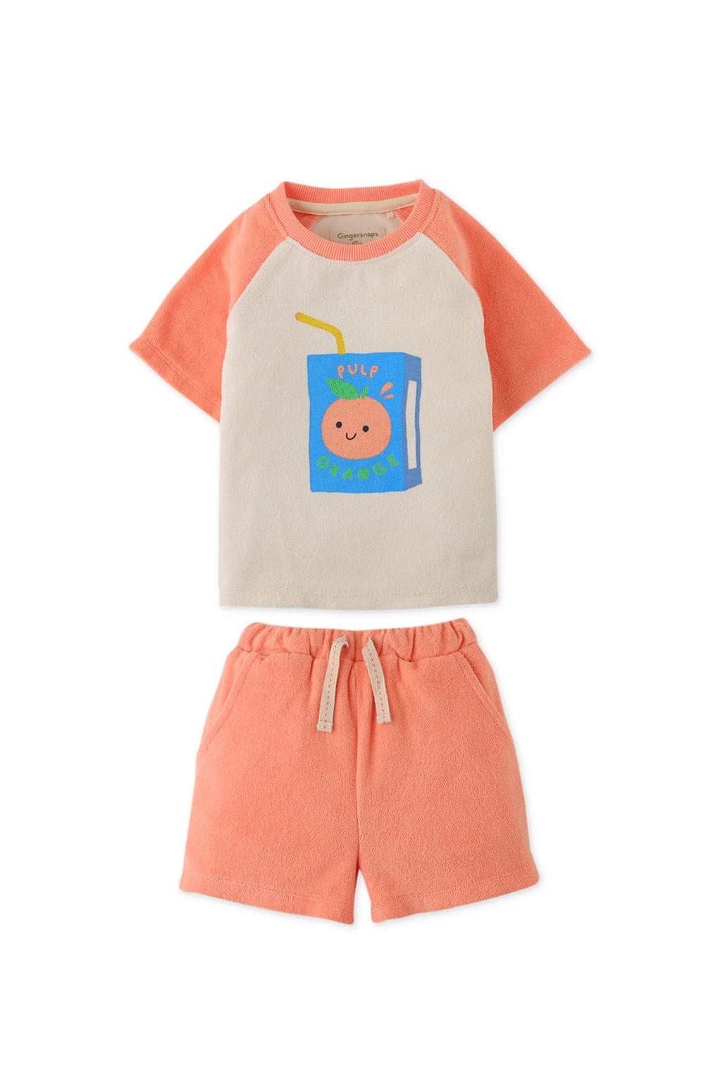جينجرسنابس طقم شورت بيبي ولادي وتيشيرت نص كم