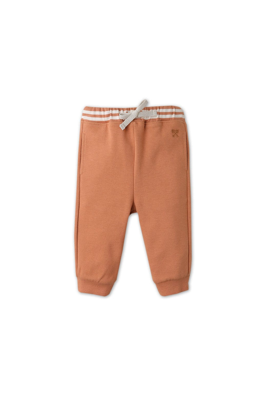 جينجرسنابس بنطلون قطن بجيوب جانبية برباط أمامي ولادي رضع بني