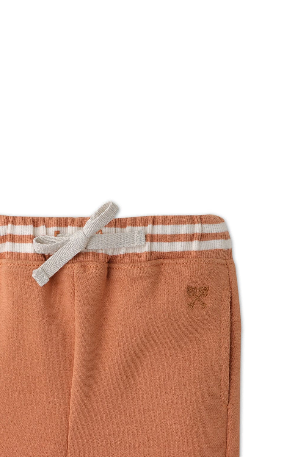 جينجرسنابس بنطلون قطن بجيوب جانبية برباط أمامي ولادي رضع بني