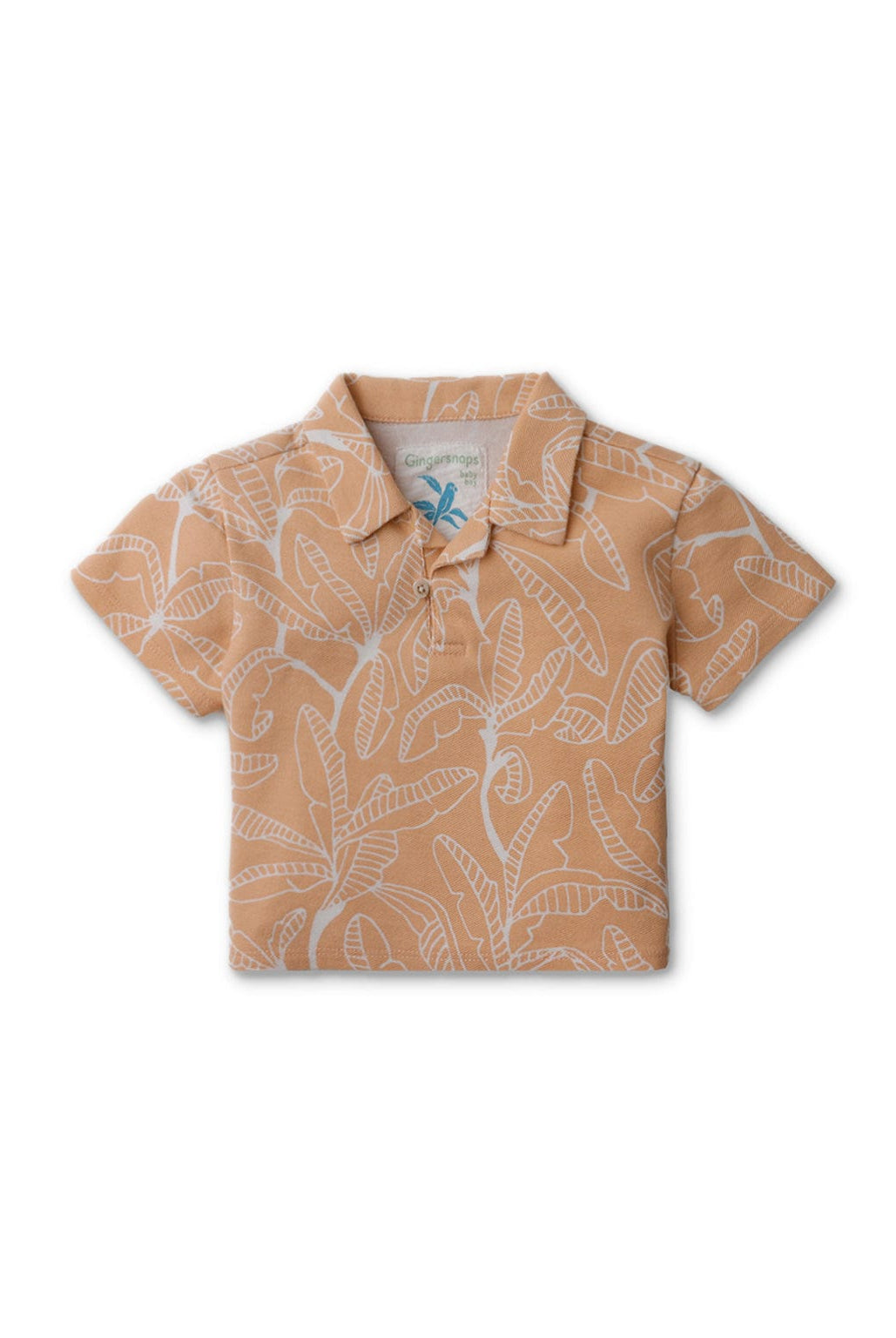 جينجرسنابس تيشيرت ولادي رضع مشجر برتقالي بولو نص كم برتقالي