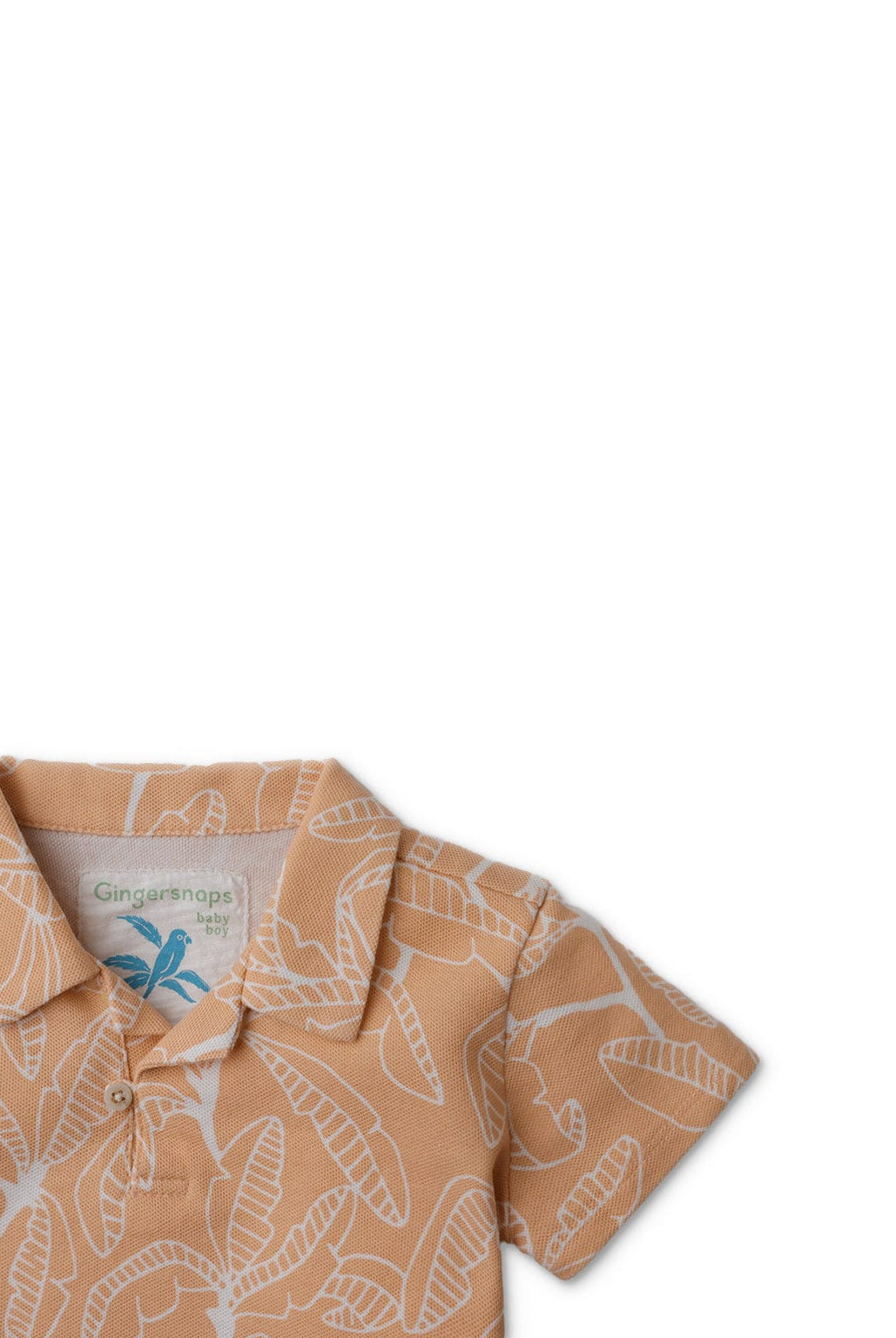 جينجرسنابس تيشيرت ولادي رضع مشجر برتقالي بولو نص كم برتقالي