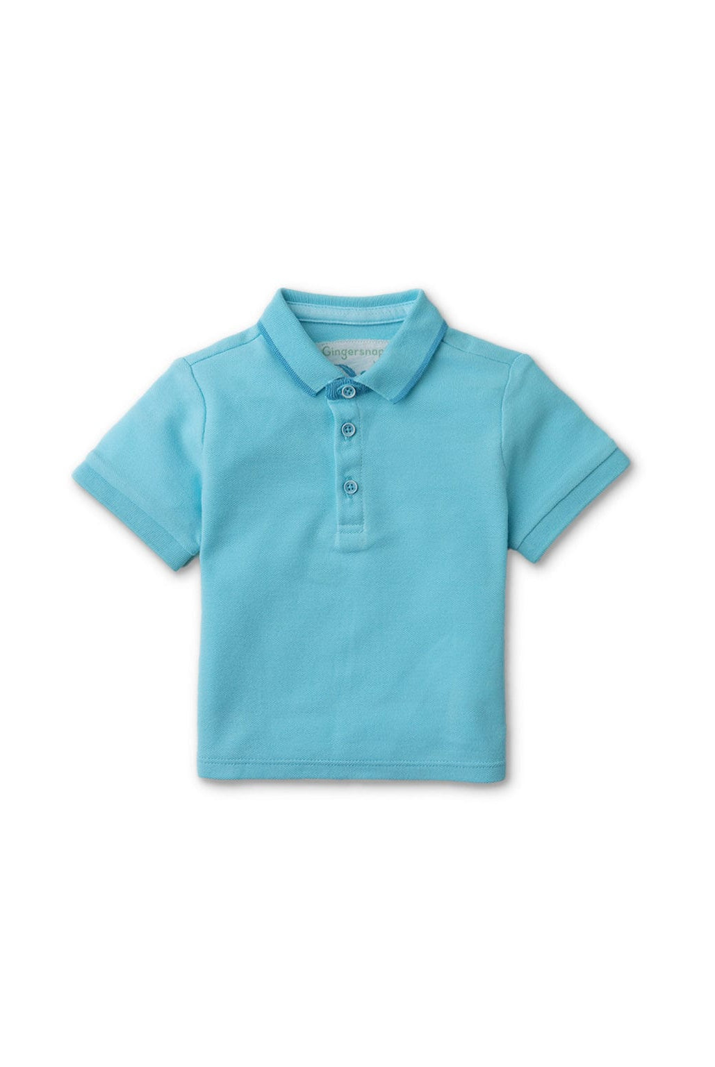 جينجرسنابس تيشيرت ولادي رضع تركواز ازرق بولو نص كم سادة أزرق فيروزي