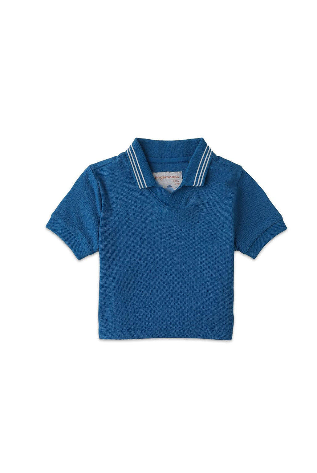 جينجرسنابس تيشيرت بولو ولادي رضع بياقة عالية نص كم أزرق