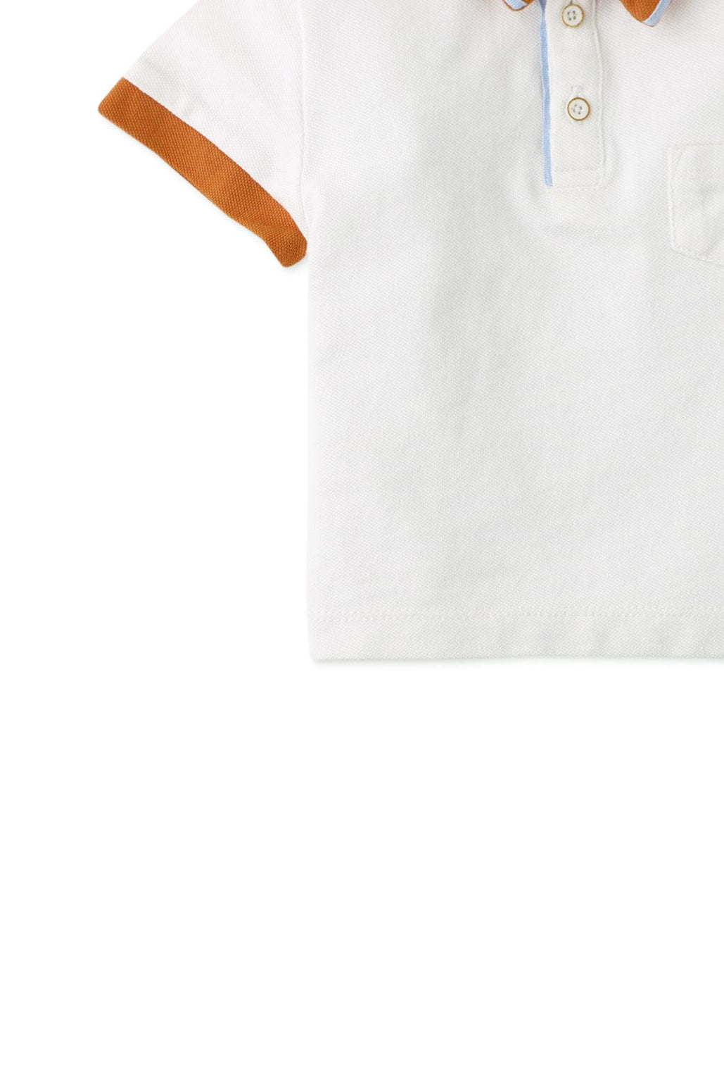 جينجرسنابس تيشيرت بولو ولادي حديثي الولادة نص كم بأزرار أمامية أبيض