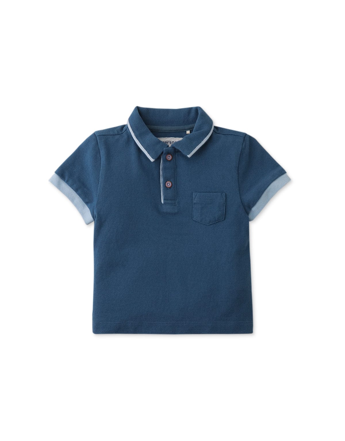 جينجرسنابس تيشيرت ولادي حديثي الولادة بولو سادة نص كم أزرق