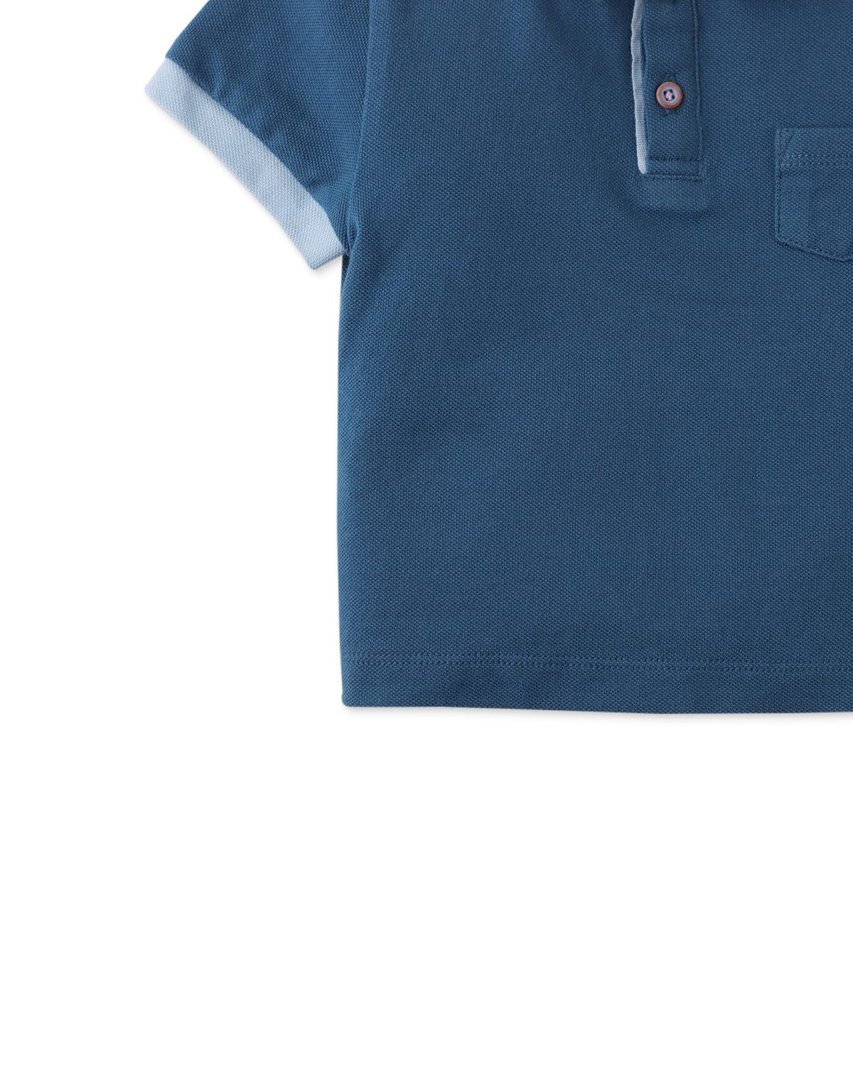 جينجرسنابس تيشيرت ولادي حديثي الولادة بولو سادة نص كم أزرق