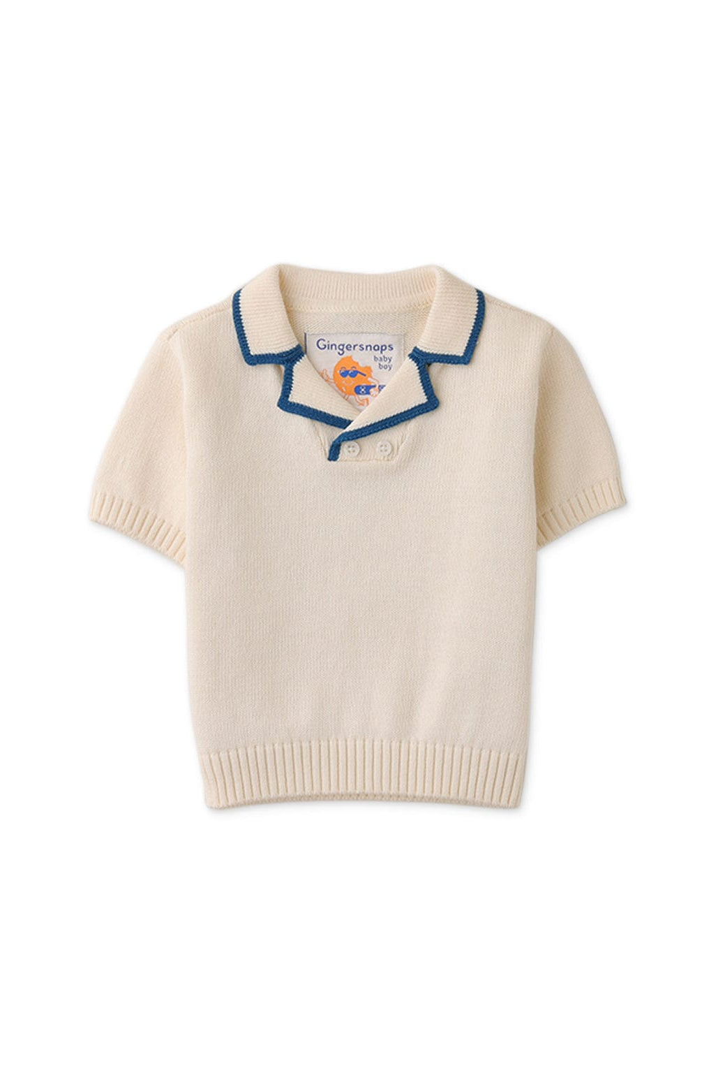 جينجرسنابس تيشيرت حديثي الولادة ولادي بولو نص كم أوف وايت