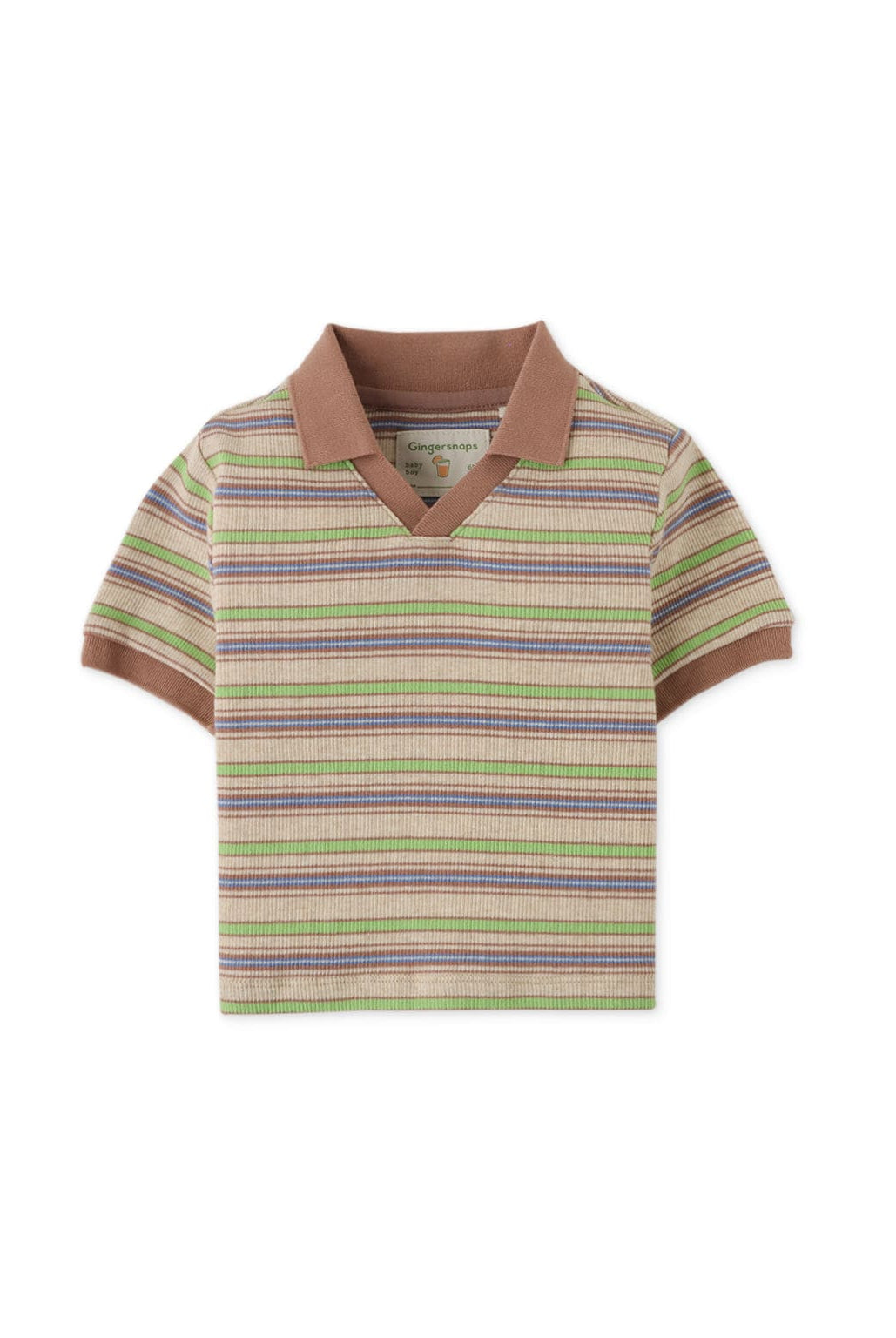 جينجرسنابس تيشيرت بولو مخطط بالعرض نص كم ولادي